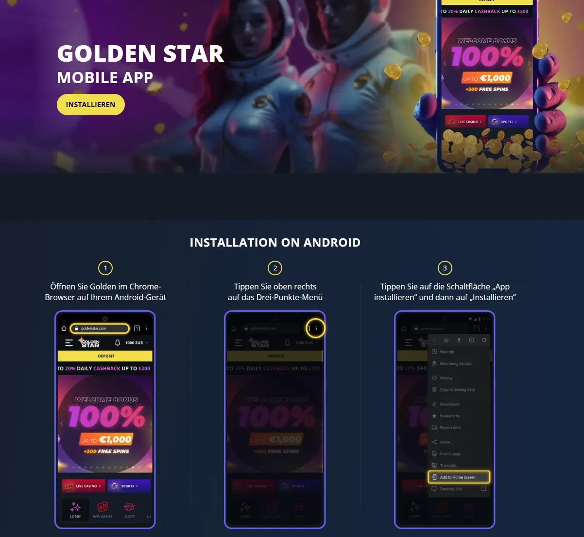 Golden Star Casino and App